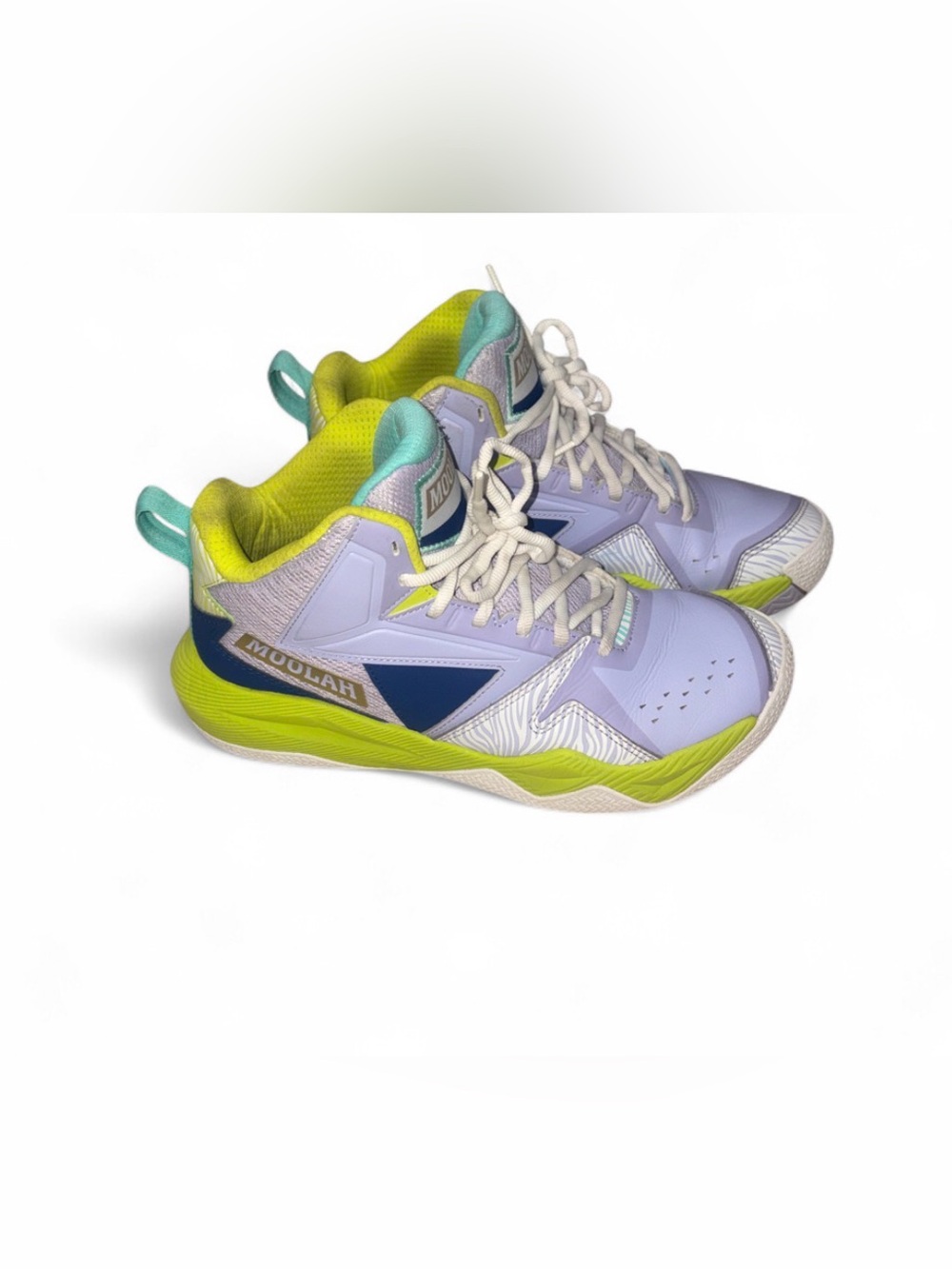 Moolah Kids' Lavender and Lime High-Top Sneakers size 7Y
